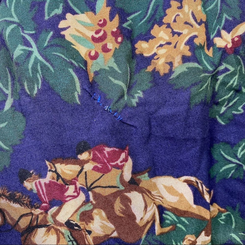Vintage Cassidy Green Floral Equestrian Maxi Dress - Picture 10 of 13